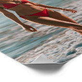 Bubble Gum Beach Babe Küsten Sommer Wandkunst Poster (Ecke)
