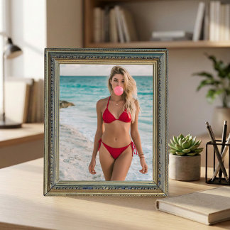 Bubble Gum Beach Babe Küsten Sommer Wandkunst Poster
