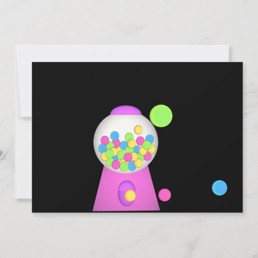 Bubble Gum Birthday Einladung (Rückseite)