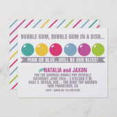 BUBBLE GUM BUBBLE GUM GENDER REVEAL INVITATION EINLADUNG (Vorne/Hinten)