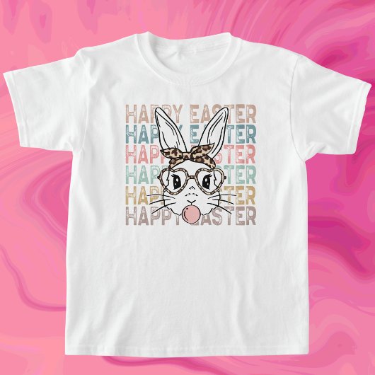 Bubble Gum Bunny | Leopard-Brille, Bandana-Ostern T-Shirt