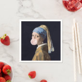 Bubble Gum Diva mit Perlenohrring Serviette (Beispiel)