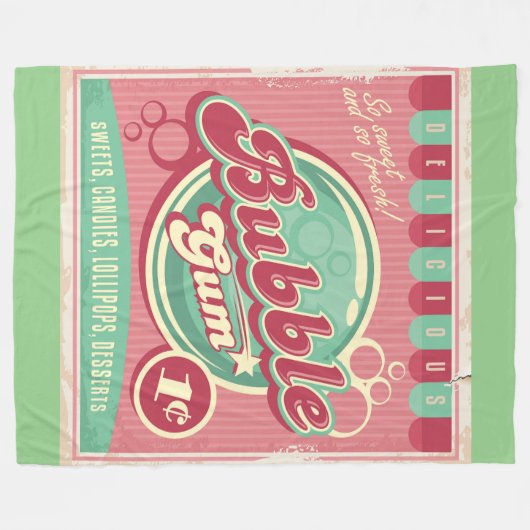 Bubble Gum Fleece Blanket (Vorderseite (Horizontal))
