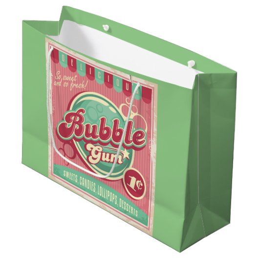Bubble Gum Gift Bags Große Geschenktüte (Vorderseite Schrägansicht)