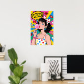 Bubble Gum Girl Pop Art Poster (Heimbüro)