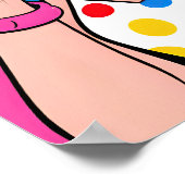 Bubble Gum Girl Pop Art Poster (Ecke)