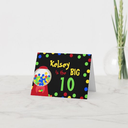 Bubble Gum Party laden Einladung (Vorderseite)