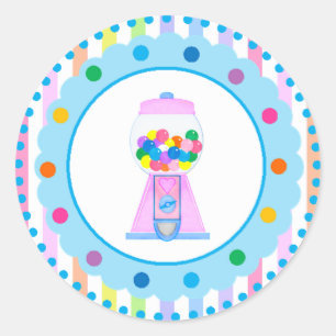 Bubble Gum Party von Bella Bella Studios Runder Aufkleber