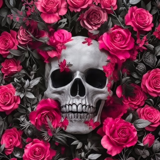 Bubble Gum Pink Skull Decoupage paper  Seidenpapier