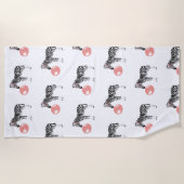 Bubble Gum Zebra Blasble Muster Strandtuch (Vorderseite)