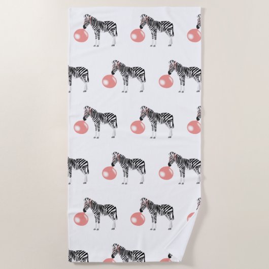 Bubble Gum Zebra Blasble Muster Strandtuch (Vorderseite)