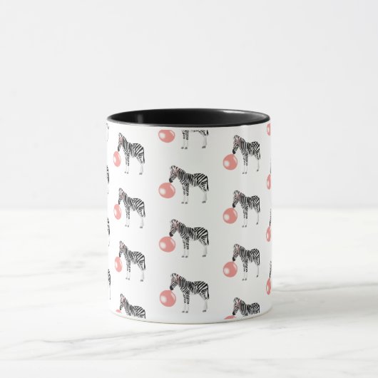 Bubble Gum Zebra Blasble Muster Tasse (Zentrum)