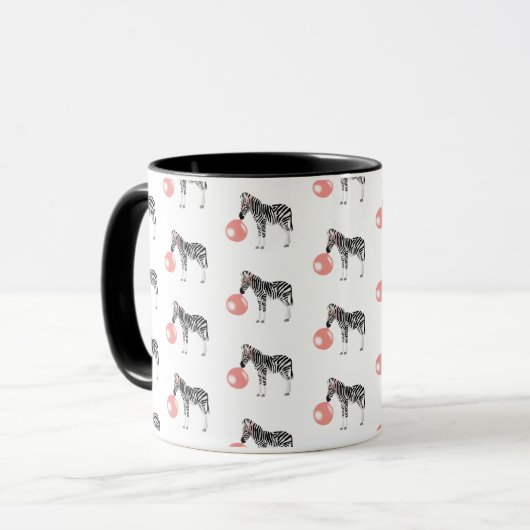 Bubble Gum Zebra Blasble Muster Tasse (Vorderseite Links)