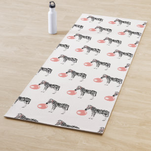 Bubble Gum Zebra Blasble Muster Yogamatte