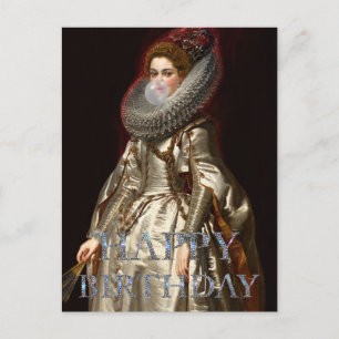 Bubble Gummi Diva Marchesa Glücklicher Geburtstag Postkarte