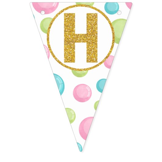 Bubble Happy Birthday Banner, Bubble Party Wimpelkette (Zweite Fahne)