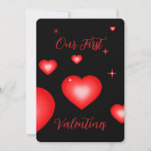 Bubble Heart Coupon Black Valentine Card Einladung (Vorderseite)