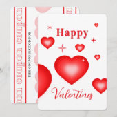Bubble Heart Coupon Valentine Card Einladung (Vorne/Hinten)