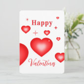 Bubble Heart Coupon Valentine Card Einladung (Stehend Vorderseite)