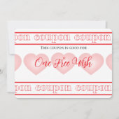 Bubble Heart Coupon Valentine Card Einladung (Rückseite)