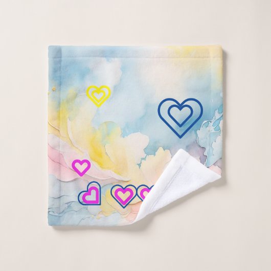 Bubble Hearts Badetücher Set (Waschlappen)