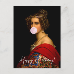 Bubble Kaugummi Diva Bayerische Schönheit Postkarte