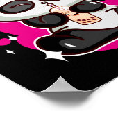 Bubble Kawaii Panda Drinking Boba Tea Poster (Ecke)