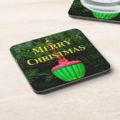 Bubble Light Frohe Weihnachtsgetränke Küste Getränkeuntersetzer (Linke Seite)