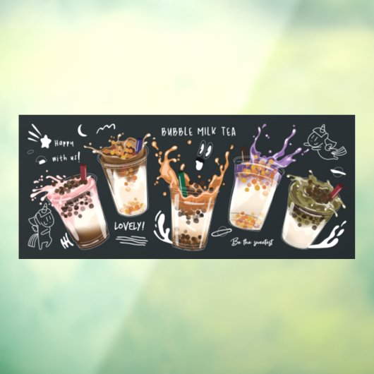 Bubble Milk Tee Pearl Milk Tee Boba Tea Fensteraufkleber (Blatt 3)