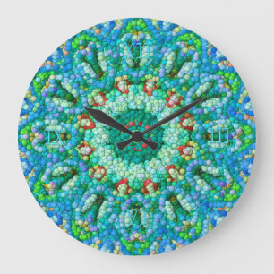Bubble-Mosaic Clock I Große Wanduhr