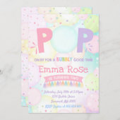 Bubble Party Geburtstag Einladung Bubble Geburtsta (Vorne/Hinten)