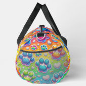 Bubble Paw Print Rainbow Travel Duffle Bag (Rechts)