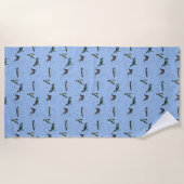 Bubble Penguins Beach Handtuch (Light Blue) (Vorderseite)