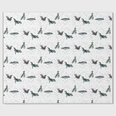 Bubble Pinguine Wrapping Paper (Farbe auswählen) Geschenkpapier (Flach)