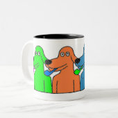 BUBBLE-PIPE HUNDE $14,95 ZWEIFARBIGE TASSE (Vorderseite Links)