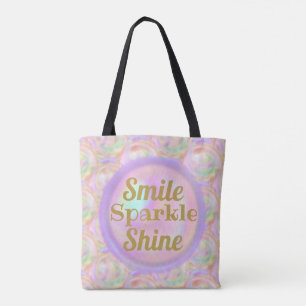 Bubble Rose Smile Sparkle Shine Motivation Hübsch Tasche