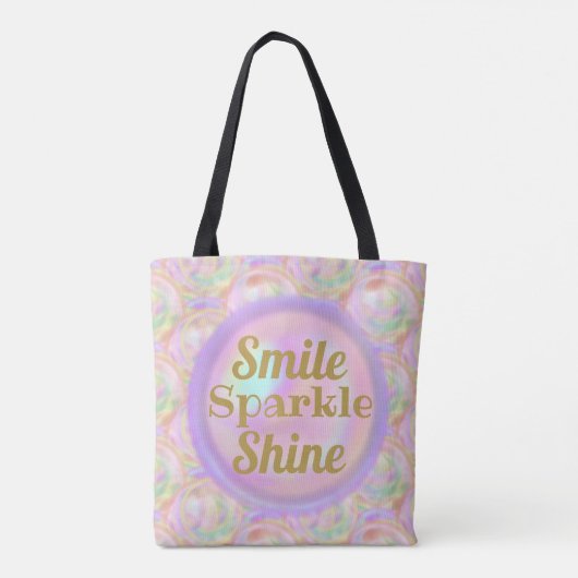 Bubble Rose Smile Sparkle Shine Motivation Hübsch Tasche (Rückseite)