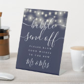 Bubble Send Off String Lights Navy Blue Sockelschild (In SItu)