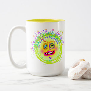 Bubble Smile Meemogie Emoji Art Zweifarbige Tasse