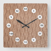 Bubble Strick Stitch Pattern von Shirley Taylor Quadratische Wanduhr (Vorderseite)