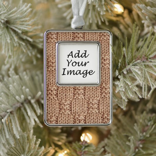 Bubble Strick Stitch Pattern von Shirley Taylor Rahmen-Ornament Silber (Baum)