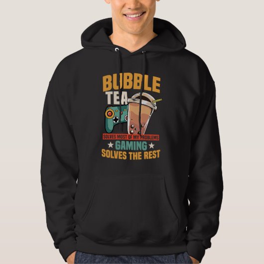 Bubble Tea And Gaming Quote For Gamer Hoodie (Vorderseite)