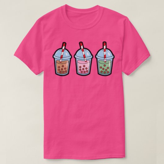 Bubble Tea Aufkleberpack Muster T-Shirt (Design vorne)