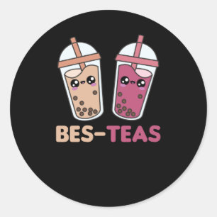 Bubble Tea Best Friends Party Partner Boba Runder Aufkleber