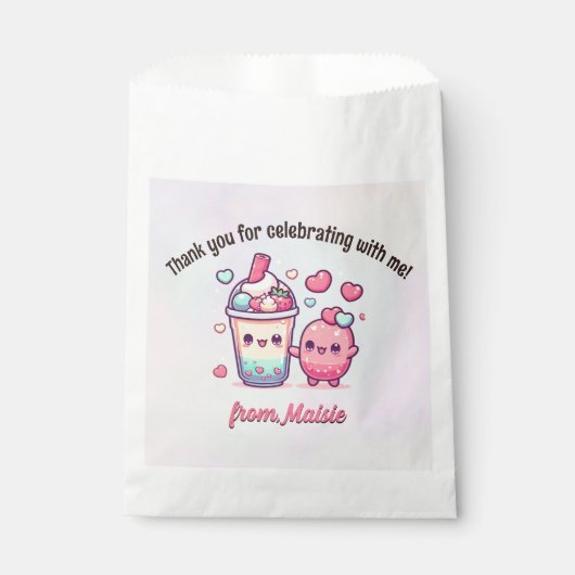 Bubble Tea Birthday Favor Bags Geschenktütchen (Vorderseite)