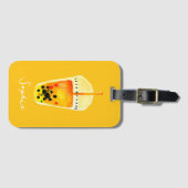 Bubble tea boba Aquarellkunst Gepäckanhänger (Vorderseite (Horizontal))