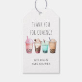 Bubble Tea Boba Baby Dusche Vielen Dank für Ihre U Geschenkanhänger (Vorderseite)