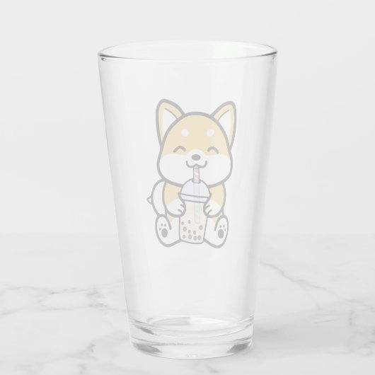Bubble Tea Boba Corgi Glas (Rückseite)