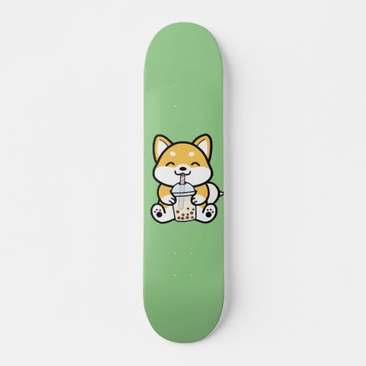 Bubble Tea Boba Corgi Skateboard (Vorne)