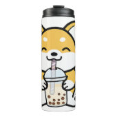 Bubble Tea Boba Corgi Thermosbecher (Vorderseite)